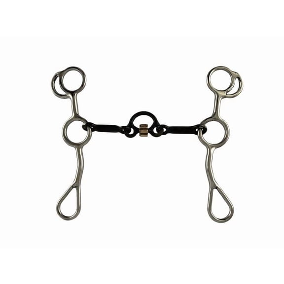 Showman Stainless Steel Junior Cow Horse Bit w/ 5" Sweet Iron Mouth & Correction Port