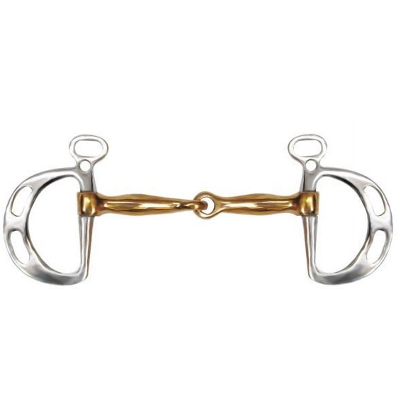 Showman Stainless Steel Kimberwick Bit w/ 5" Copper Broken Mouth