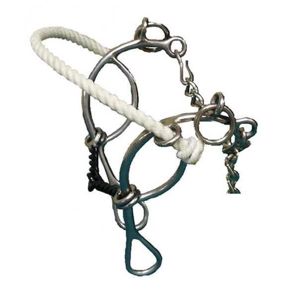 Showman Stainless Steel Rope Nose Gag Bit w/ 8" Cheek & Broken Mouth