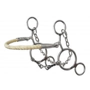 Showman Stainless Steel Rope Nose Hackamore w/ Twisted Dogbone Mouth