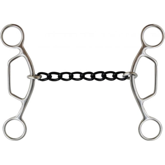 Showman Stainless Steel Sliding Gag Bit with Blued Steel Chain Mouth Piece