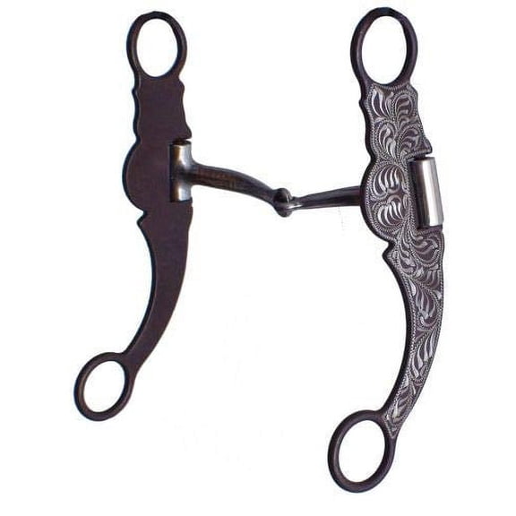 Showman Stainless Steel Snaffle Bit w/ Brown Steel Cheeks
