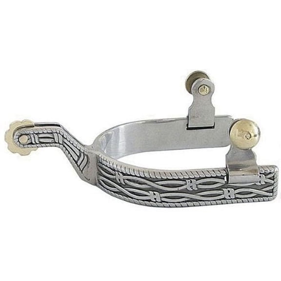 Showman Stainless Steel Spurs w/ Barbwire Design