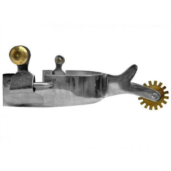 Showman Stainless Steel Spurs w/ Brass Rowels & Buttons