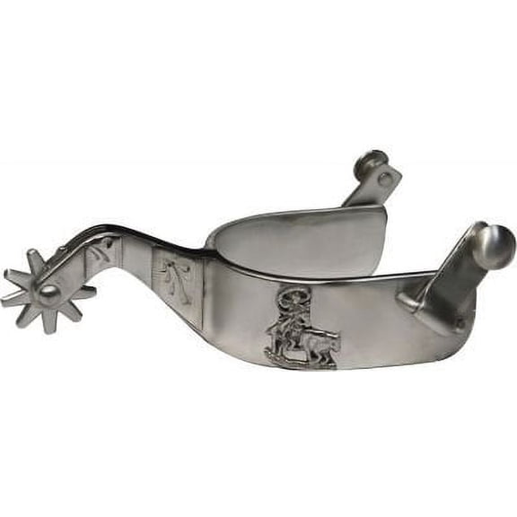 Showman Stainless Steel Spurs w/ Embossed Calf Roper & Engraving
