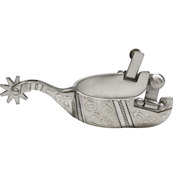 Showman Stainless Steel Spurs w/ Rope & Filigree Engraving