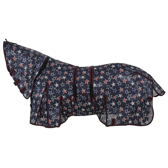 Showman Star-Spangled Mesh Fly Sheet w/ Neck Cover (69")