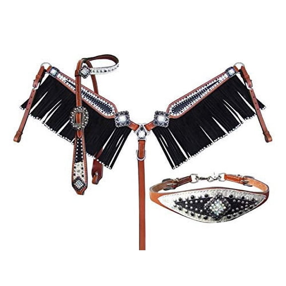 Showman Stingray and Filigree Design 4 Piece Headstall & Breast Collar Set