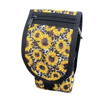 Showman Sunflower & Cheetah Print Cordura Nylon Cell Phone/Accessory Case