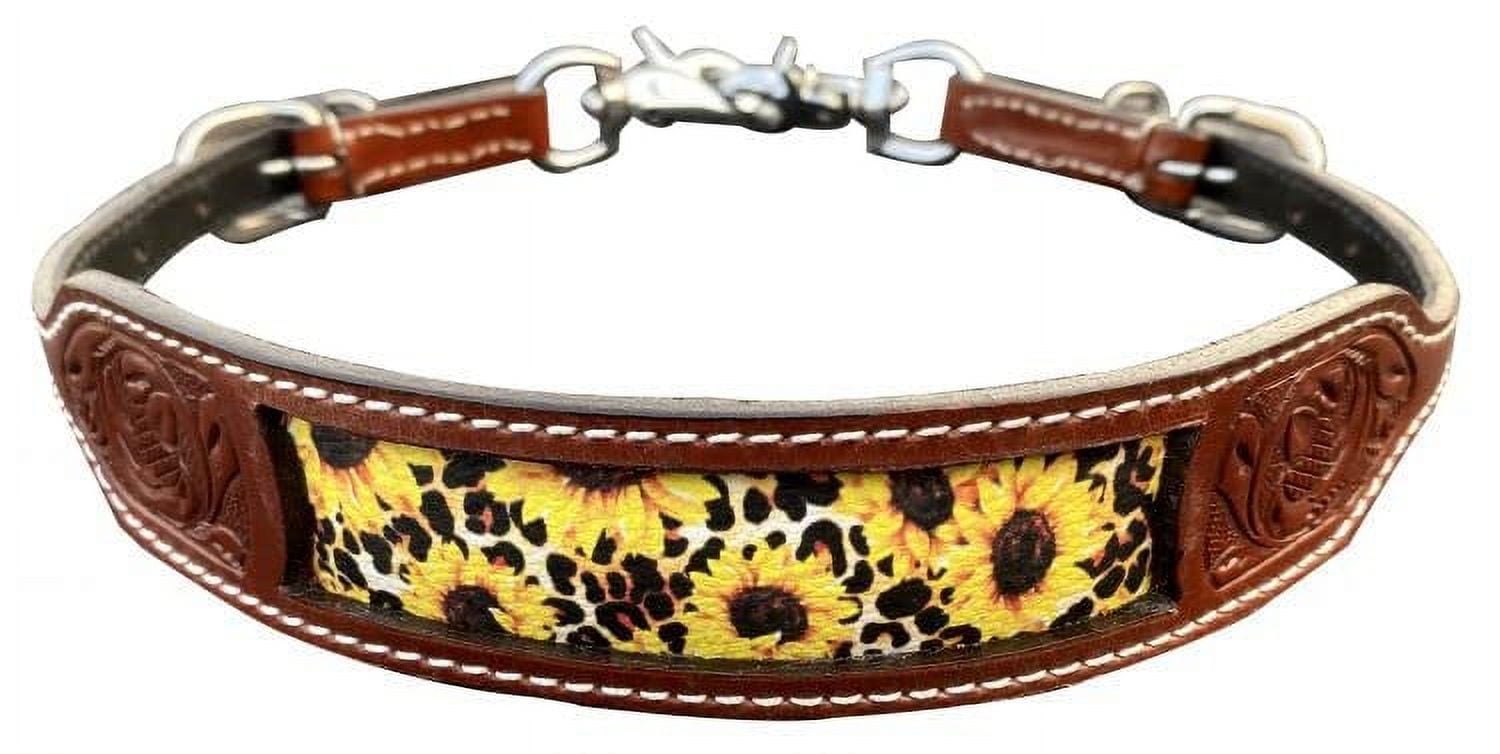 Showman ® Black gator skin overlay leather wither strap main image 0