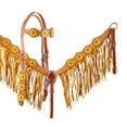 thumbnail image 1 of Showman Sunflower Overlay Browband Headstall & Breast Collar Set w/ Fringe, 1 of 4