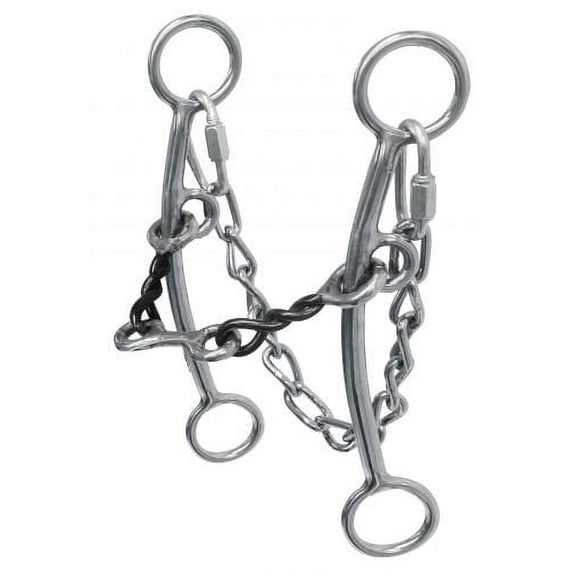 Showman Sweet Iron Twisted Mouth Bit w/ Dogbone & Curb Chain