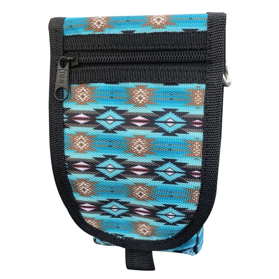Showman Teal Aztec Design Cordura Nylon Cell Phone/Accessory Case