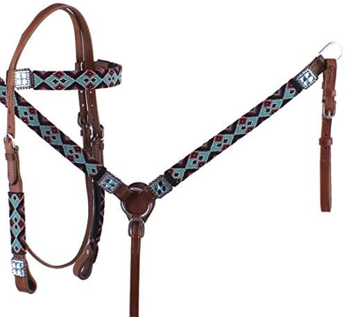 Showman ® brown/ teal beaded center.