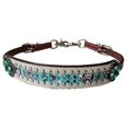 thumbnail image 1 of Showman Teal & White Southwest Print Leather Wither Strap, 1 of 1