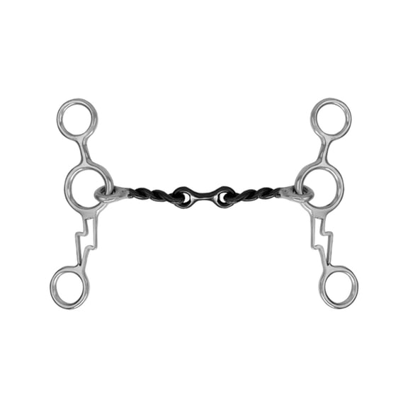 Showman Thunderbolt Stainless Steel JR Cowhorse Twisted Dog Bone Snaffle Bit