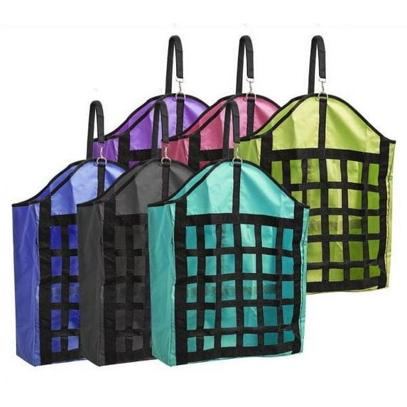 Showman Webbed Nylon Slow Feed Hay Bag (Lime Green)