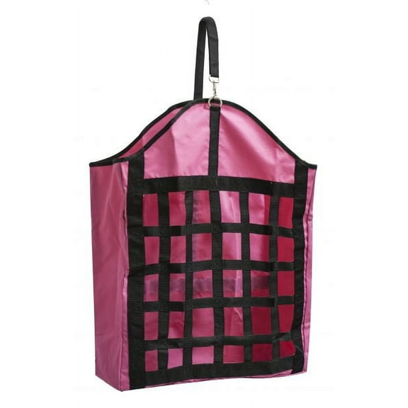 Showman Webbed Nylon Slow Feed Hay Bag (Pink)