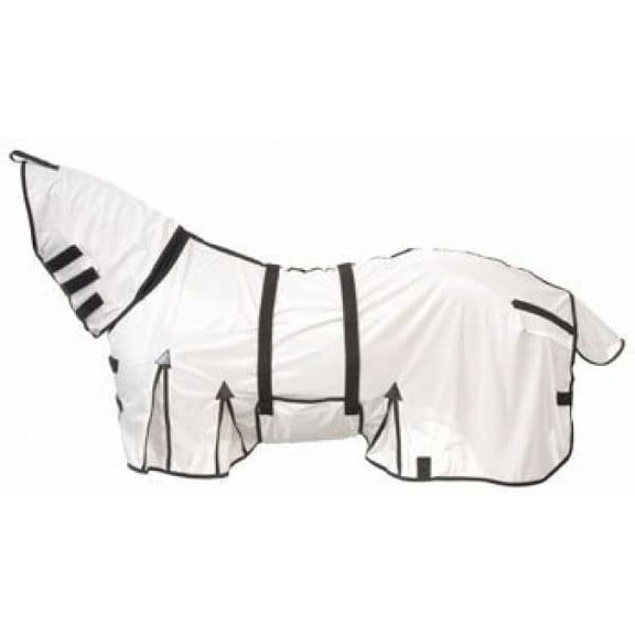 Showman White Lightweight Mesh Fly Sheet w/ Neck Cover (78")