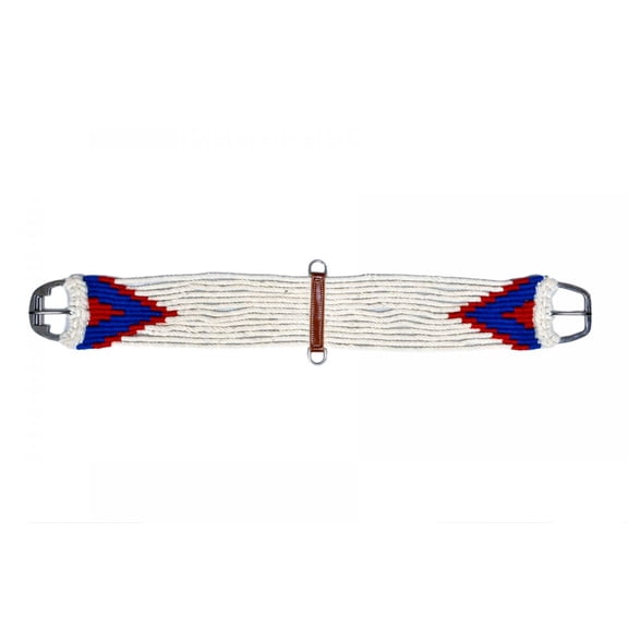 Showman White Mohair String Girth w/ Southwest Design (34)