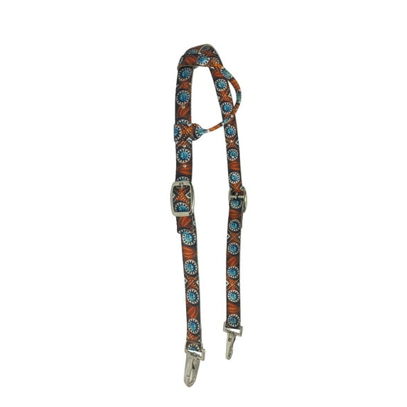 Showman Wild West Feathered Single Ear Nylon Headstall