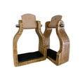 thumbnail image 1 of Showman Wooden Stirrups w/ Rubber Grip Foot Pad, 1 of 1