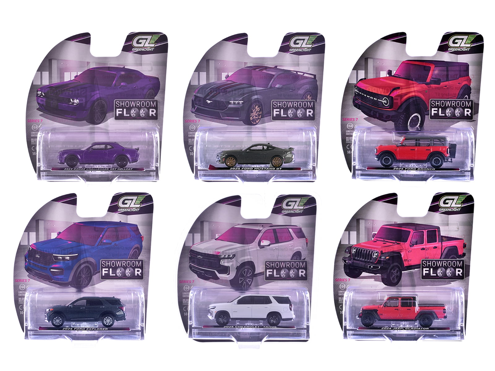 Showroom Floor Series 7 Set of 6 Cars 1/64 Diecast Model Cars by