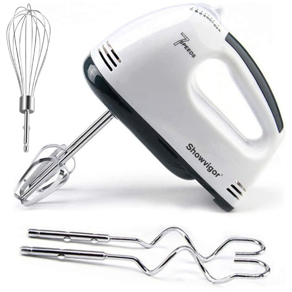 Showvigor Handmixer Electric Handheld 7 Speed Portable Kitchen Mixer
