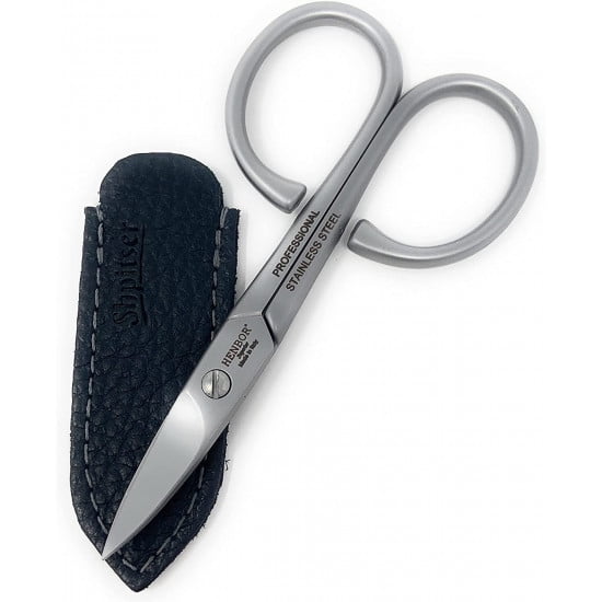 Shpitser Professional Luxury Stainless Steel Nail Scissors, Handcrafted in Italy with Genuine Leather Case
