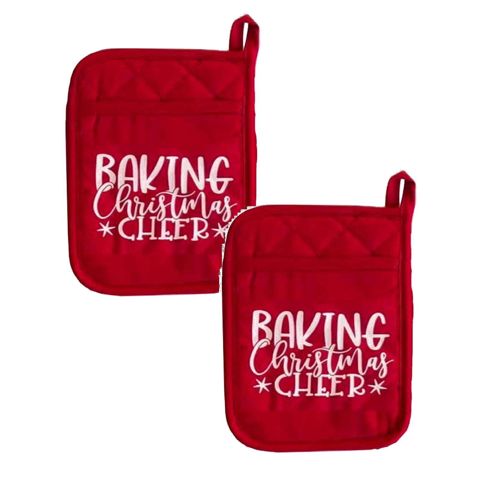 Shpwfbe 2PCS Christmas Pot Rack Baking Kit Christmas Pot Holder Baking