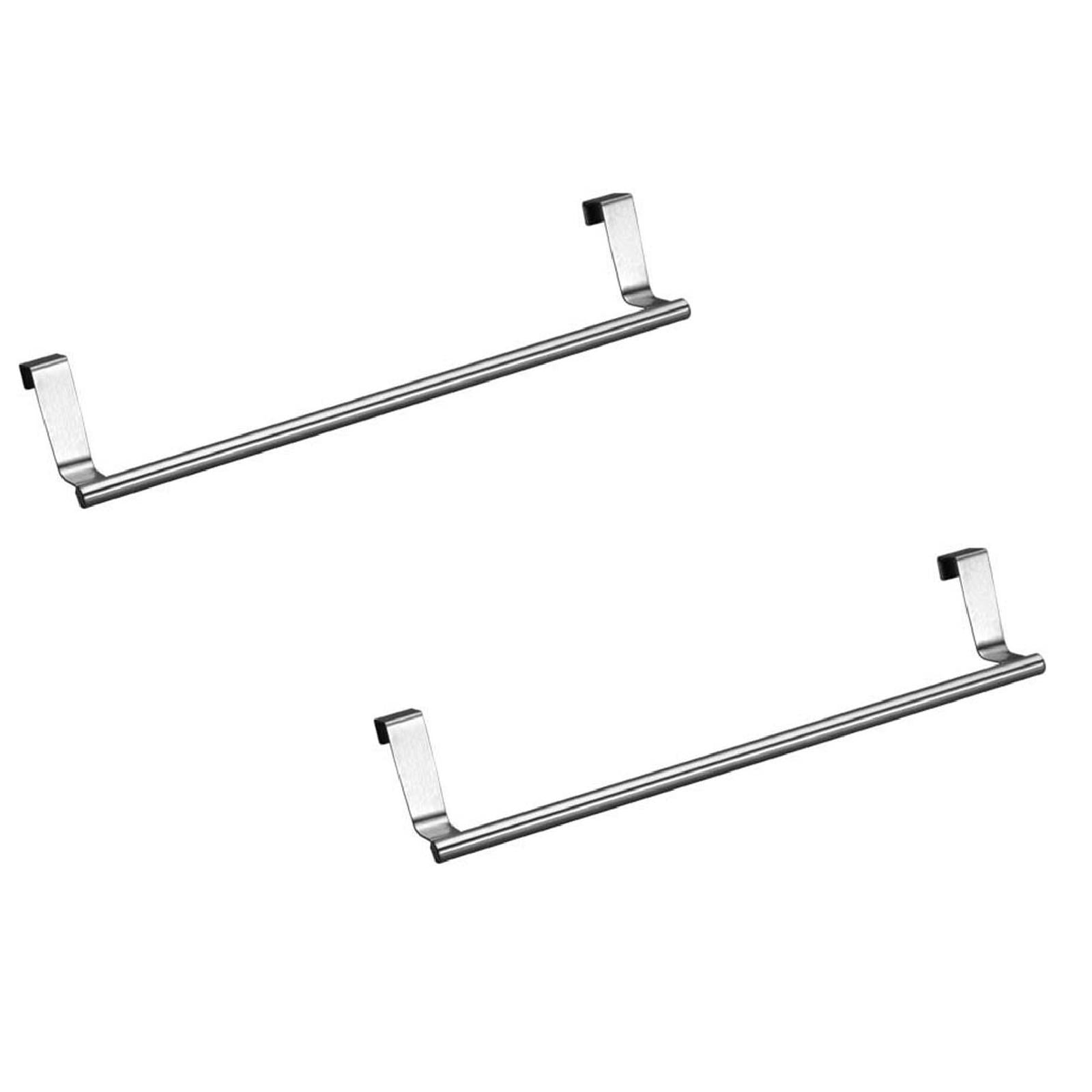 Shpwfbe 2PCS Over Door Towel Rack Bar Hanging Holder Bathroom Kitchen Shelf Rack