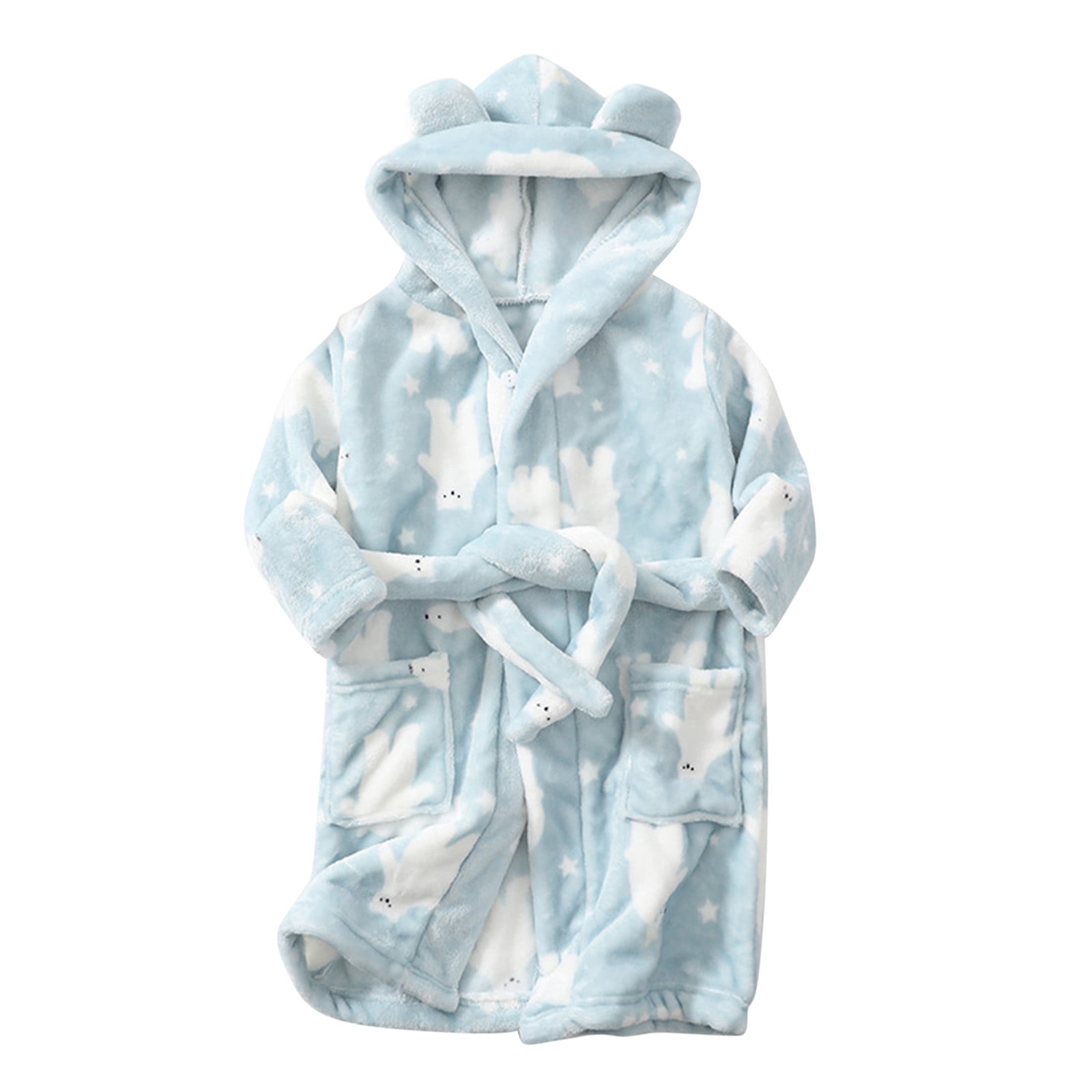shpwfbe baby girl clothes toddler boys cartoon bathrobes hooded warm