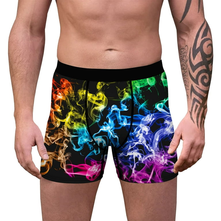 Shpwfbe Boxers for Men Mens Underwear Men's Casual Print Slim Breathable  Sports Underwear Long Flat Pants Mens Boxer Briefs