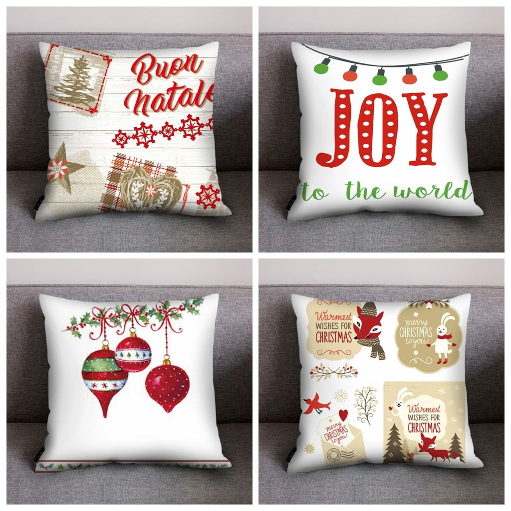 Shpwfbe Christmas Decor Christmas Pillow Covers Print Christmas Cushion