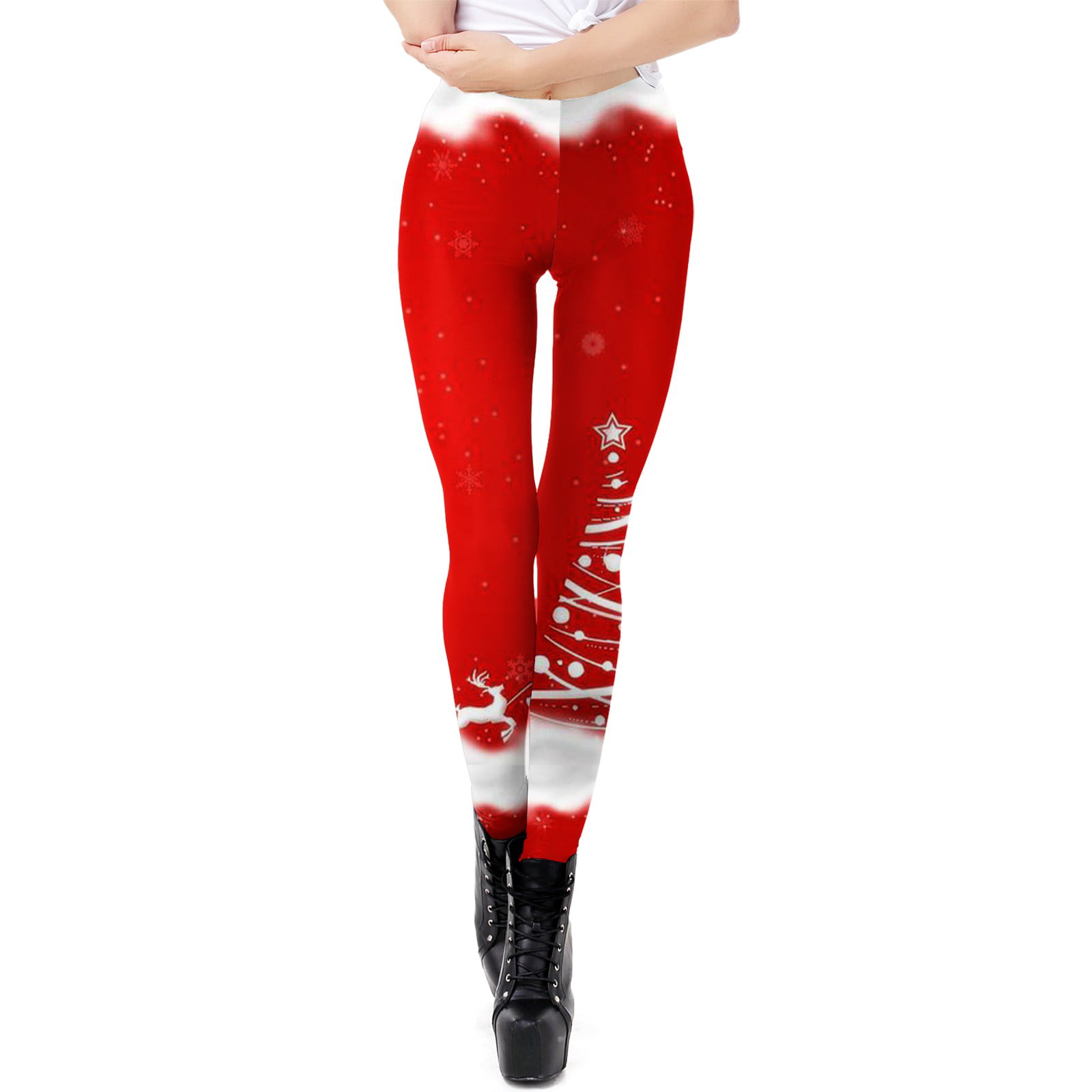Womens Christmas Print Leggings Sexy Close Fitting Casual Boot Pants  Leggings with Pockets and Lace, Black, Medium : : Clothing, Shoes  & Accessories