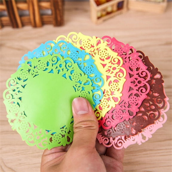 Shpwfbe Coasters Kitchen Gadgets Lace Flower Doilies Silicone Coaster Tea Cup Mats Pad Insulation Placemat LAU Kitchen Gadgets