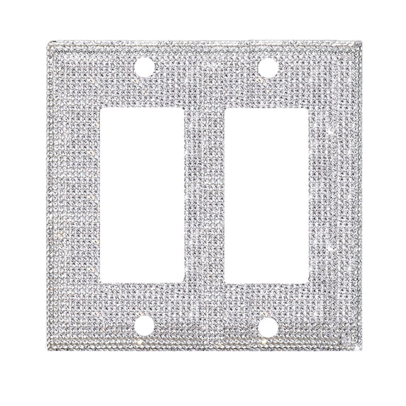 Shpwfbe Home Decor Crystal Decoration 1Set Silver Shiny Rhinestones Wall Plate Light Cover Wall Plate Cover Light Cover Decorative Bling Light Cover For Home Ornaments Room Decor