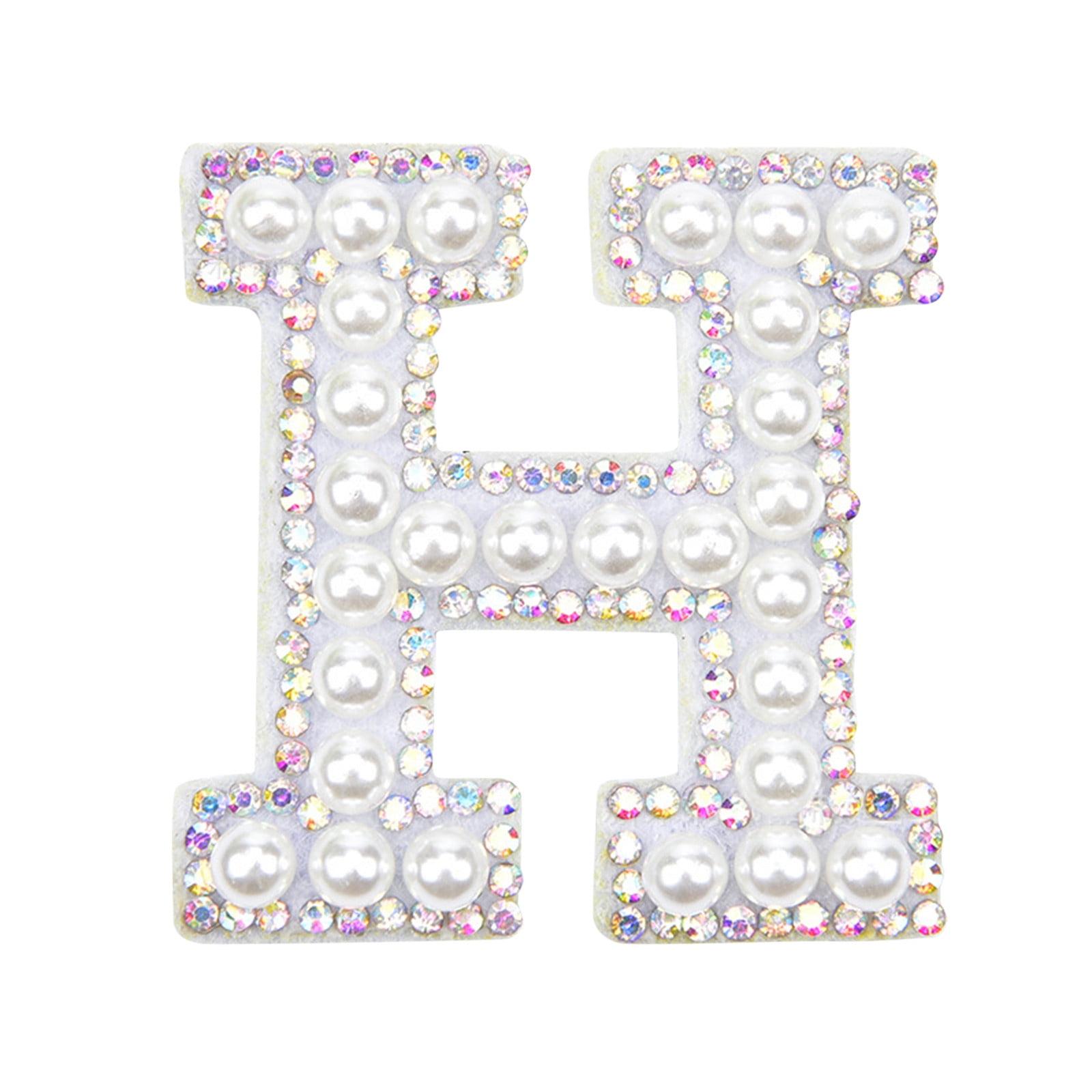 Rhinestone & Pearl Iron-On Patches - Alphabet Letters A-Z For DIY Clothing & Bag Decoration (Letter F Shown) - View #11