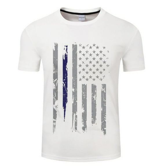 Shpwfbe Men Clothing Summer Outfits Men T Shirt Independence Day 3D Digital Printing Casual Basic Tee Tops Golf Shirts For Men White 3XL