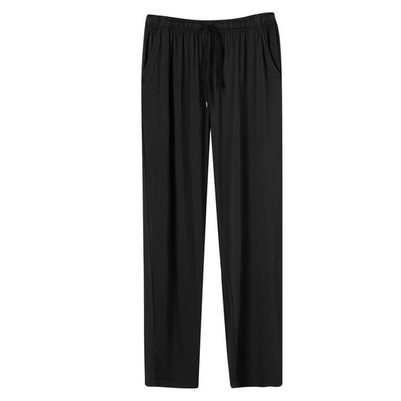 Shpwfbe Mens Pajama Pants Pajama Bottoms Mens Pajama Pants Pants Thin Elongated OverSized Casual Loose Sports Pants Sleepwear Loungewear Straight-Leg Baggy Black L, Pajamas for Men, Baggy Pants