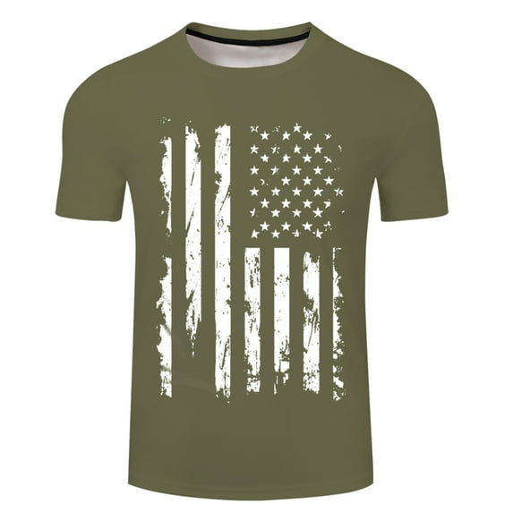 Shpwfbe Mens T Shirt Casual Basic Tee Tops Graphic Tees Men Independence Day