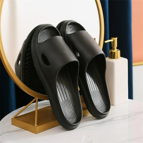 Shpwfbe Shoes For Women Cloud Slides Shower Slippers Bathroom Extremely Comfy Cushioned Thick Sole Slippers Beachsandalias Para Mujersandals Women,Clearance Items,Black