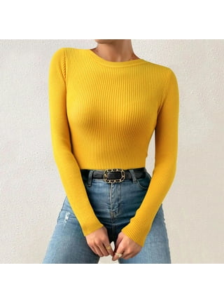 Yellow bodysuit long sleeve on sale