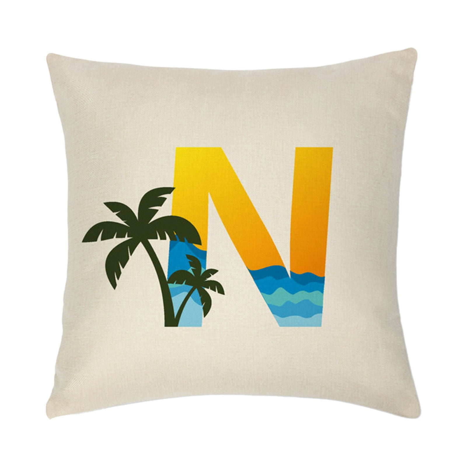 Shpwfbe Throw Pillow Covers,Clearance,Summer Beach Coconut 26 Letter