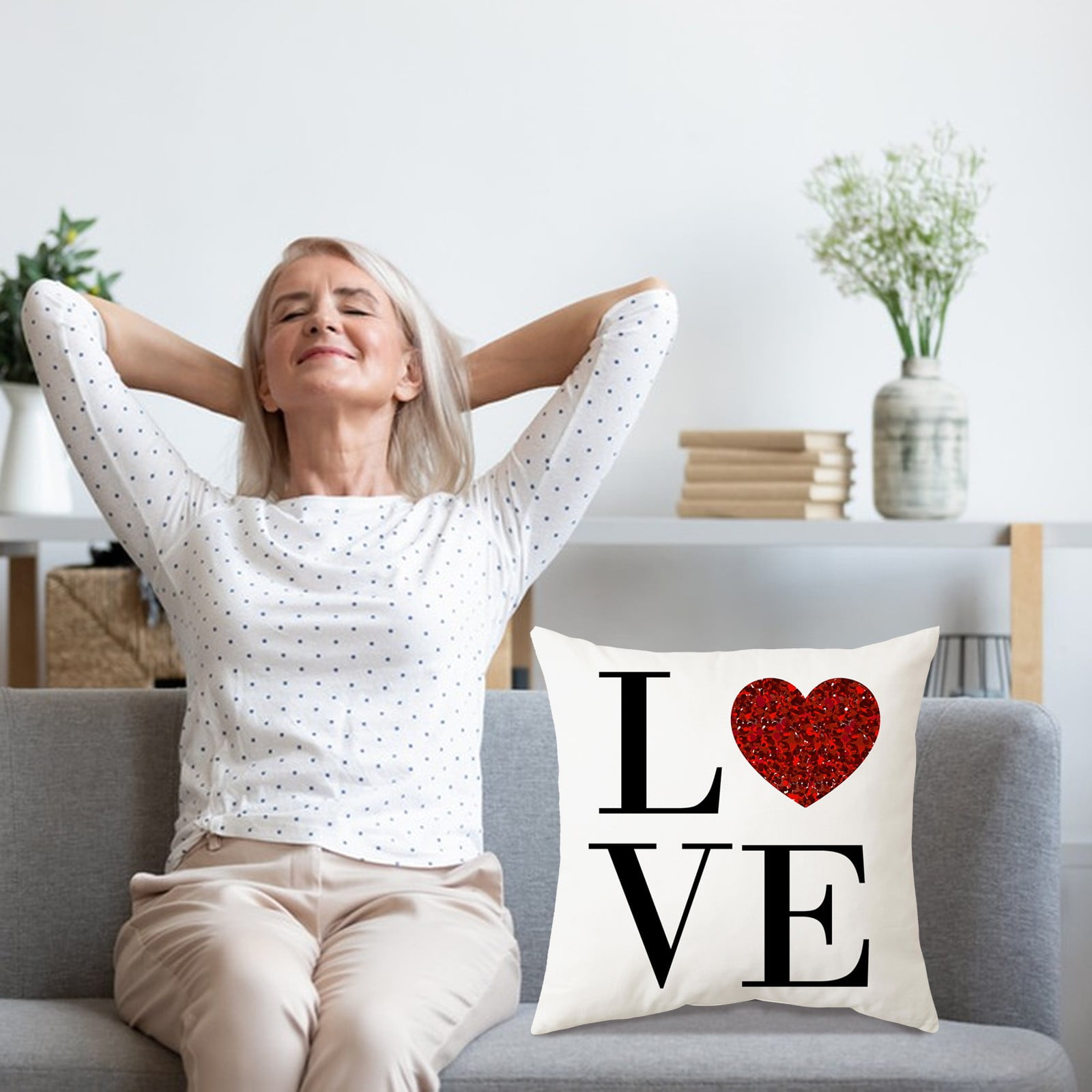 Shpwfbe Throw Pillow Covers,Clearance,Valentine's Day Throwing Pillow