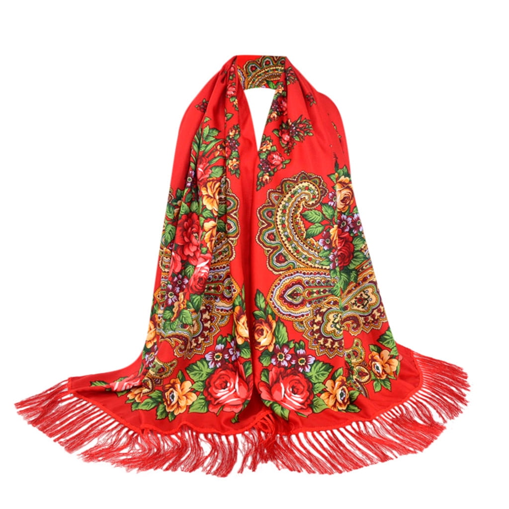Women Casual Stripe Soft Tassel Shawl Scarf