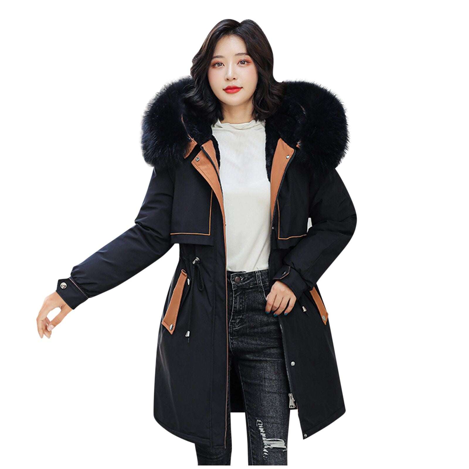 Womens Fashion Winter Fashion Woman Lengthened And Thickened Medium Length  Down Cotton Jacket Fall Jackets for Women 2023 On Sale 