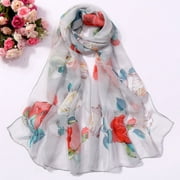 Shpwfbe Wrap Scarf Scarves Long Soft Wrap Shawl Printing Women Silk Roses Summer Dress