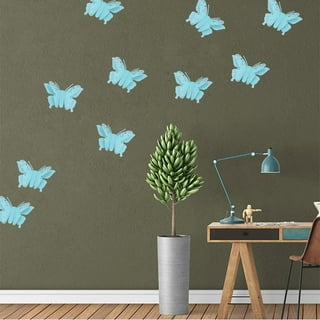 DTLIFEK 60PCS 3D Butterfly Wall Decals 5 Color Glow in The Dark Butterflies  Wall Stickers DIY Removable Luminous Self-Adhesive Butterfly Wall Crafts