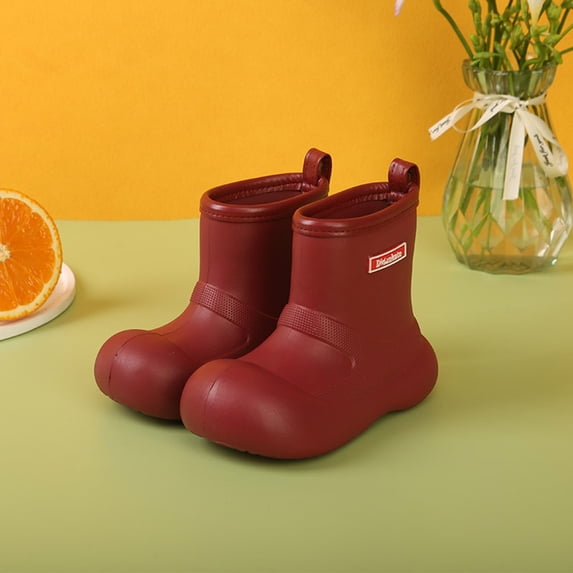 Shqvo Girls Solid Color Rain Boots Lightweight Waterproof Rubber Short Ankle Anti Skid Cute Rain Shoes for Kids Youth